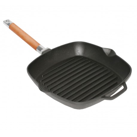 Ketaus grill keptuvė su nuimama rankena be dangčio BIOL