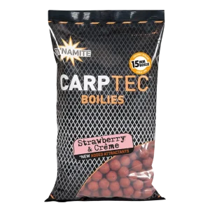 Dynamite Baits CARPTEC STRAWBERRY & CREME BOILIES 15MM 900G