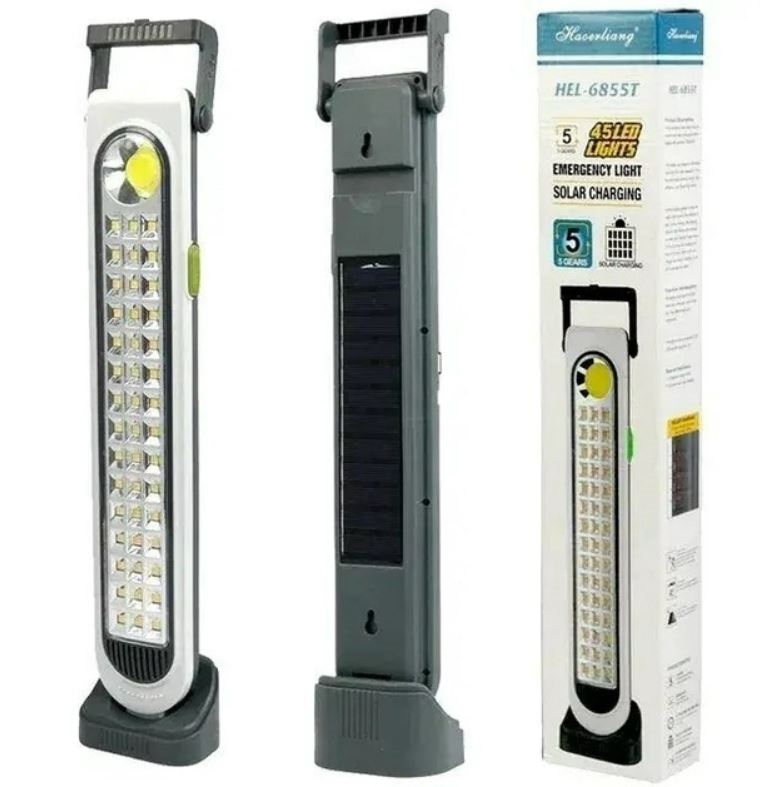LED lempa HEL-6855T 45 LED su saulės baterija